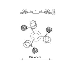 Load image into Gallery viewer, Aherne 3lt Semi Flush Chrome Dimensions