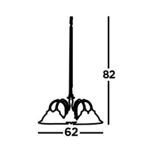Load image into Gallery viewer, Line drawing of American Diner 5Lt Pendant - Satin Silver & Acid Glass, LHSL1045-5,