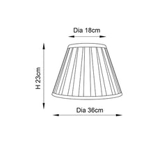 Load image into Gallery viewer, CARLA 14" Box Pleat Shade Cream Dimensions
