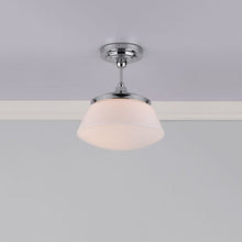 Load image into Gallery viewer, Caden Bathroom Semi Flush Polished Chrome Opal Glass IP44 on bathroom ceiling, LHDARCAD0150, ceiling light,