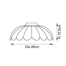 Load image into Gallery viewer, Line drawing of Camellia Easyfit Pendant with dimensions