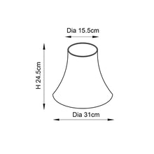 Load image into Gallery viewer, Carrie 12 Inch Cream Round Bell Shade dimensions, LHENDCARRIE12, lamp shade,