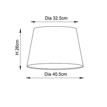 Load image into Gallery viewer, Line drawing of Cici 16 Inch Ivory with dimensions, LHENDCICI-16IV, lamp shade,