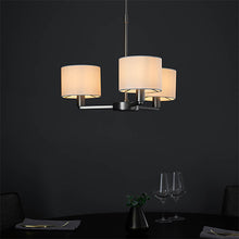 Load image into Gallery viewer, Daley 3 Light Matt Nickel Pendant above dark dining table, LHEND60256, ceiling light,