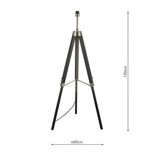Load image into Gallery viewer, Easel Tripod Floor Lamp Black Base Only Dimensions