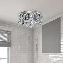 Load image into Gallery viewer, Hanna 4 Light Chrome Metal & Clear Crystal Flush Ceiling Light, LHSL2204-4CC, ceiling light,