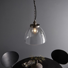 Load image into Gallery viewer, Hansen Brushed Silver + Glass Grand Pendant above dining table, LHEND106896, ceiling light,