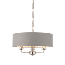 Load image into Gallery viewer, Highclere 3LT Nickel/Charcoal Pendant, LHEND94377, ceiling light,