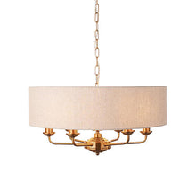 Load image into Gallery viewer, Highclere 6 Light Vintage Brass Pendant, LHEND110722, ceiling light,