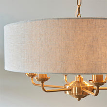 Load image into Gallery viewer, Highclere 6 Light Vintage Brass Pendant zoomed in, LHEND110722, ceiling light,