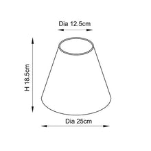 Load image into Gallery viewer, Line drawing of Ikat 10 Inch Tapered Shade - Neutral with dimensions, LHEND113225, lamp shade,
