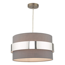 Load image into Gallery viewer, Oki Easy Fit Grey Shade With Chrome Band, LHDAROKI6539, hanging shade,