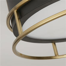 Load image into Gallery viewer, Phoenix 2 Light Black, Brass Metal & Frosted Glass Flush Fitting zoomed in, LHSL62012-2PB, bathroom flush fitting,