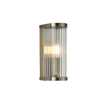 Load image into Gallery viewer, Ridgeton 1 Light Wall Light - Antique Brass and Ribbed Glass, LHEND118596, wall light,