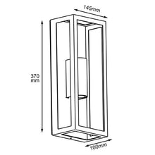 Load image into Gallery viewer, Line drawing of Vintage Framed Up/Down Wall Light with dimensions, Temper Glass, E27 Base, wall light, SGDEWALUP-DN,