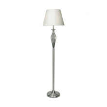 Load image into Gallery viewer, Bybliss Floor Lamp Satin Chrome c/w Cream Shade