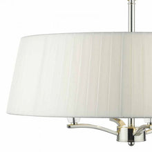 Load image into Gallery viewer, Cristin 4 Light Pendant Polished Nickel C/W Ivory Ribbon Shade Close Up