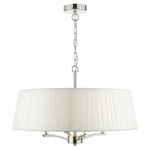 Load image into Gallery viewer, Cristin 4 Light Pendant Polished Nickel C/W Ivory Ribbon Shade