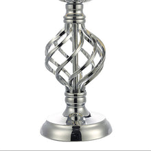 Load image into Gallery viewer, Iffley Table Lamp Chrome Twist Cage Base With Ivory Shade Base
