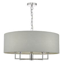 Load image into Gallery viewer, Jamelia 5 Light Pendant Polished Chrome & Grey