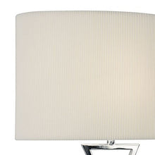 Load image into Gallery viewer, Oporto Wavy Table Lamp Polished Chrome complete with Cream Oval Shade