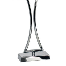 Load image into Gallery viewer, Oporto Wavy Table Lamp Polished Chrome complete with Cream Oval Shade Base