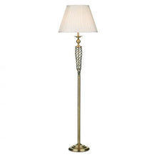 Load image into Gallery viewer, Siam Floor Lamp complete with Shade Antique Brass
