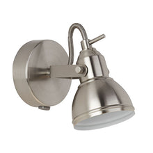 Load image into Gallery viewer, Focus Satin Silver Wall Spotlight Off