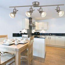 Load image into Gallery viewer, Focus Satin Silver 4 Light Ceiling Spotlight With Adjustable Bar In Room
