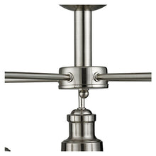 Load image into Gallery viewer, Bistro Satin Silver 5 Light Ceiling Fitting With Acid Glass Shades