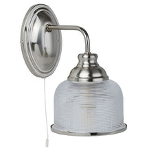Load image into Gallery viewer, Bistro II - 1 Light Wall Bracket Satin Silver Halophane Glass Off