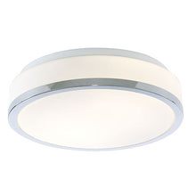 Load image into Gallery viewer, IP44 2 Light Flush Fitting With Opal Glass Shade & Chrome Trim
