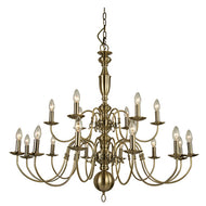 Flemish 12+6 Light Antique Brass Fitting, LHCLLF9329/12+6AB, ceiling light,