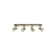 230V GU10 Quad Bar Spotlight - Antique Brass, LHMLACSP4AB