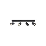 230V GU10 Quad Bar Spotlight - Matt Black, LHMLACSP4MB
