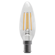 3.3W LED Filament Clear Candle - SBC, 2700K, BEL60704, light bulb,