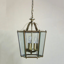 Load image into Gallery viewer, 3 Light Panel Lantern Antique Brass
