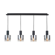 4LT Bar Fading Black Vintage Style Glass Pendant, LHCLPF1607/4BL, ceiling light, 