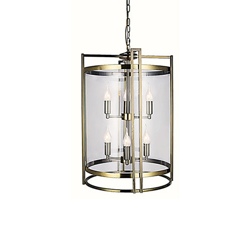 6 Light Antique Brass Ceiling Light, LHDL108/6AB