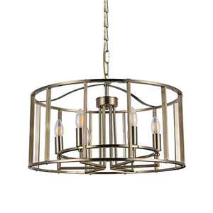 6 Light Pendant Antique Brass