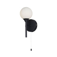LHCLWB16053/1BL, Acqua Globe 1L Black IP44 Wall Light, bathroom wall light, 