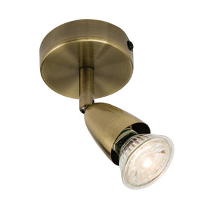 Amalfi 1 Light Antique Brass Spotlight