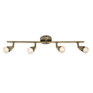 Amalfi 4 Light Antique Brass Bar Spotlight, LHEND60992, ceiling light,