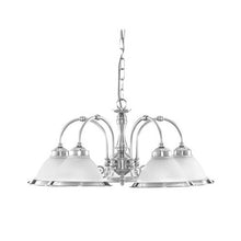 Load image into Gallery viewer, American Diner 5Lt Pendant - Satin Silver &amp; Acid Glass, LHSL1045-5, 
