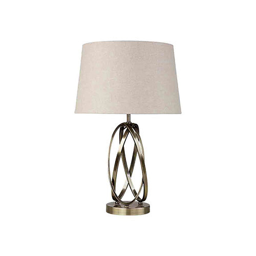 Antique Brass + Cream Shade Table Lamp