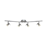 Aries Chrome & Satin Silver 4 Light Adjustable Bar Spotlight, LHSL7444CC-LED, ceiling light,