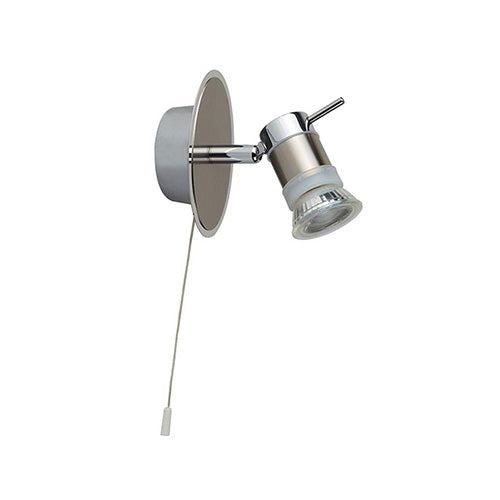 Aries Led IP44 Chrome - Satin Silver Wall Spotlight Adjustable