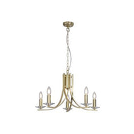 Ascona 5Lt Pendant Satin Brass Metal & Glass, LHSL4165-5SB, ceiling light,