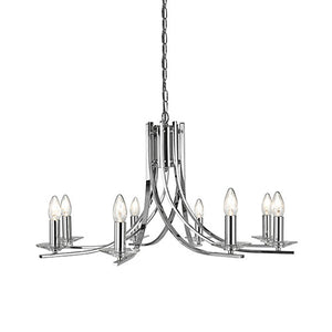 Ascona Chrome 8 Light Fitting Clear Glass Sconces