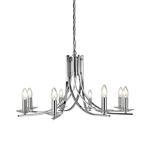 Ascona Satin Silver 8 Light Fitting Clear Glass Sconces